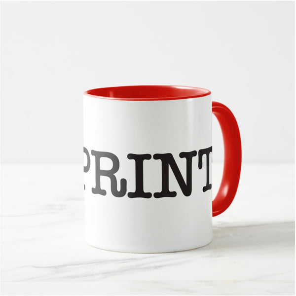 I Love Print - Coffee Mug White/Red - from Howard Iron Works Printing Museum