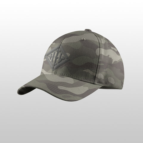 Howard Iron Works Printing Museum, Baseball Cap, Camo, Garment Washed, Vintage Look, Embroidered Logo