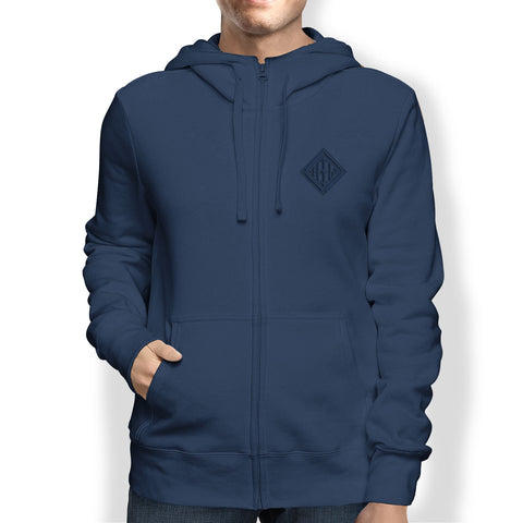 Men's Hoodie, Full Zip, Navy - from Howard Iron Works Printing Museum