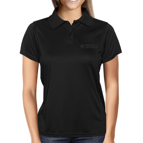 Ladies Polo Shirt, Short Sleeve, Black - from Howard Iron Works Printing Museum
