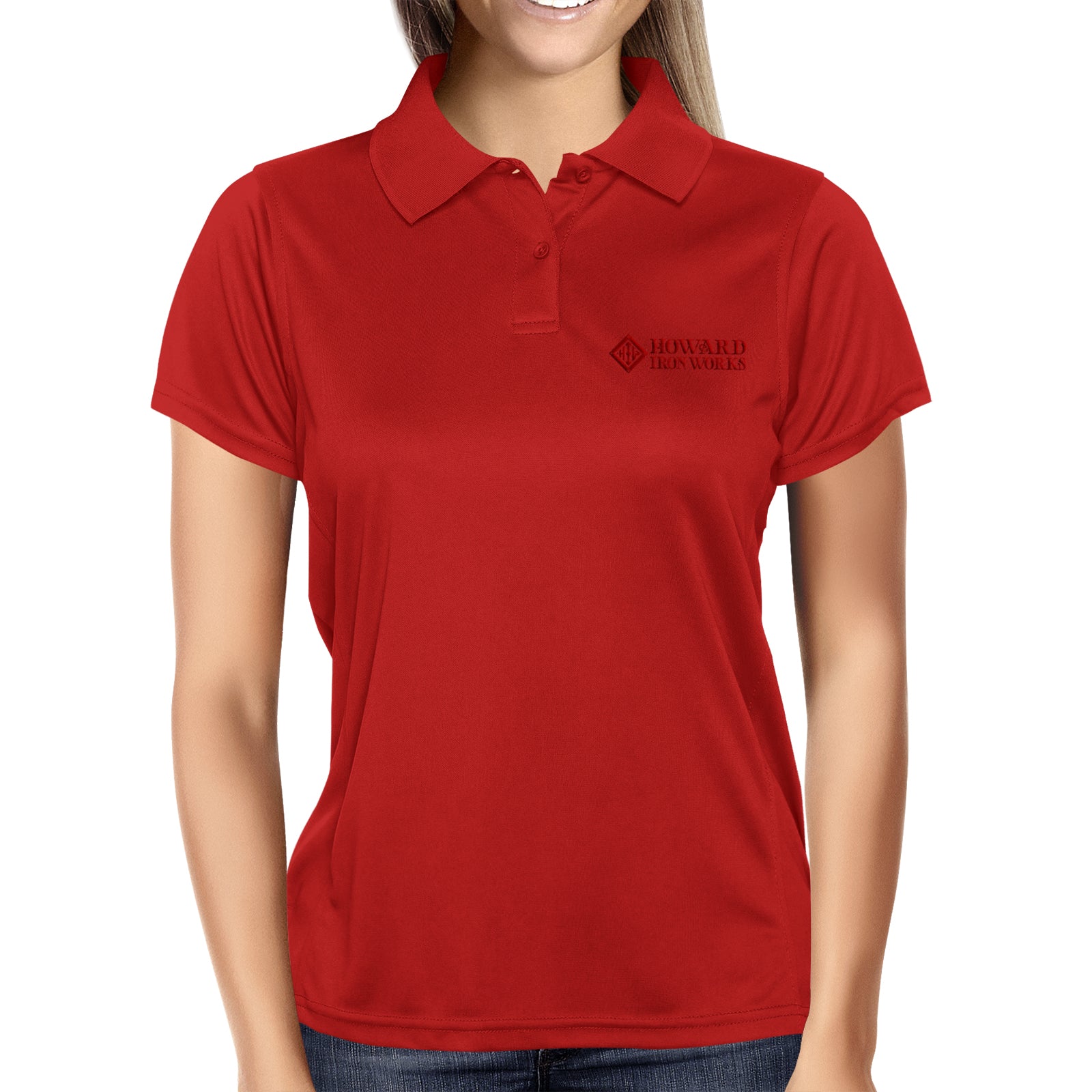 Ladies Polo Shirt, Short Sleeve, Red - from Howard Iron Works Printing Museum