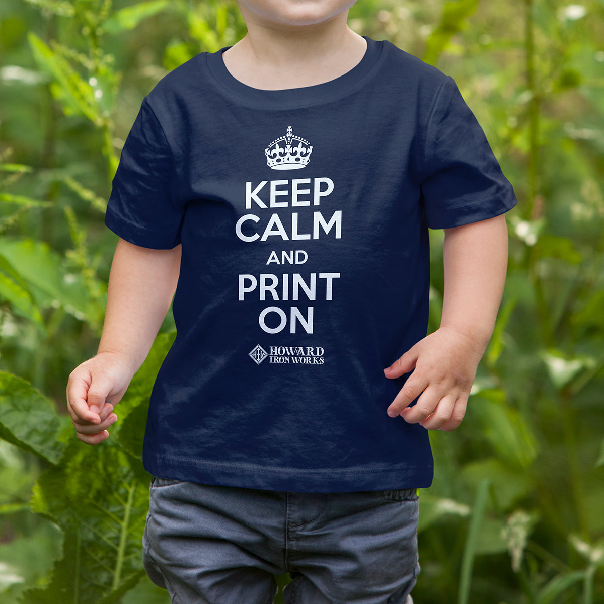 Toddler T-shirt, Keep Calm, Navy - from Howard Iron Works Printing Museum