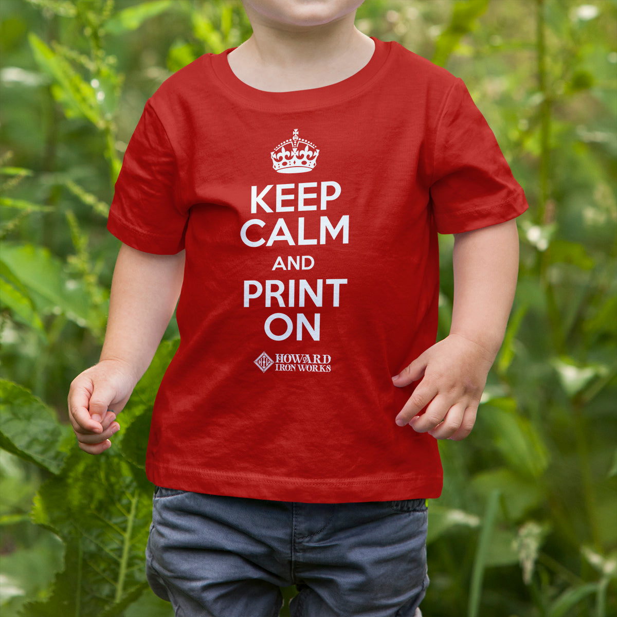 Toddler T-shirt, Keep Calm, Red - from Howard Iron Works Printing Museum