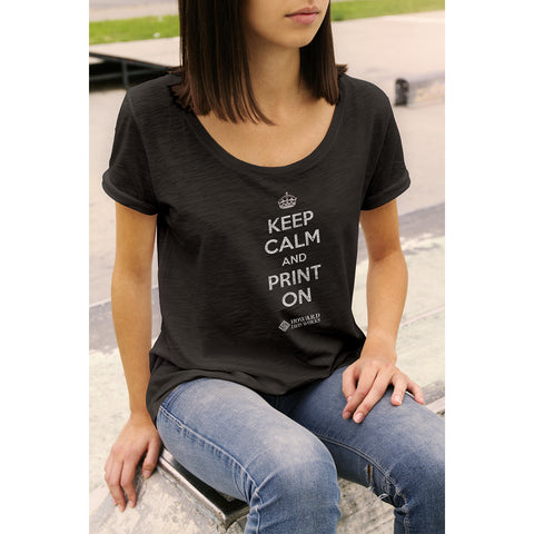 Keep Calm and Print On T-Shirt, Short Sleeve, Black - from Howard Iron Works Printing Museum