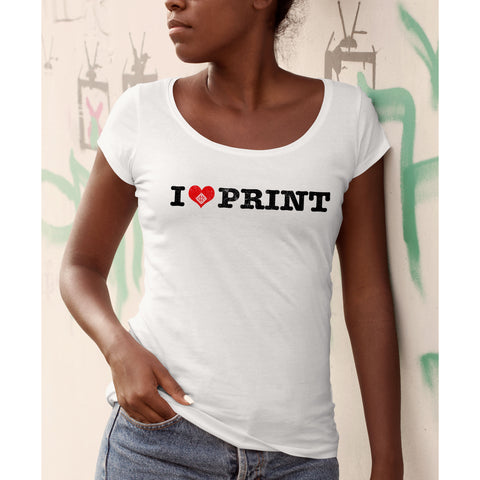 Ladies T-Shirt, Short Sleeve, White - from Howard Iron Works Printing Museum