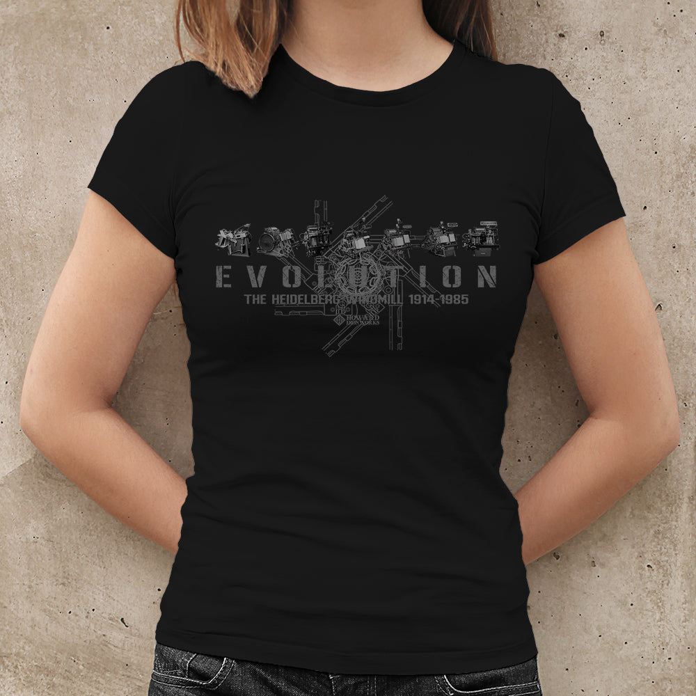 Ladies T-shirt, Short Sleeve, Black - from Howard Iron Works Printing Museum
